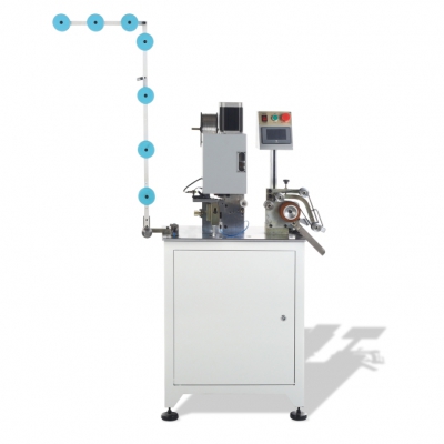 Automatic nylon zipper flat wire bottom stop machine